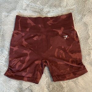 Gymshark Maroon Camouflage Athletic Shorts